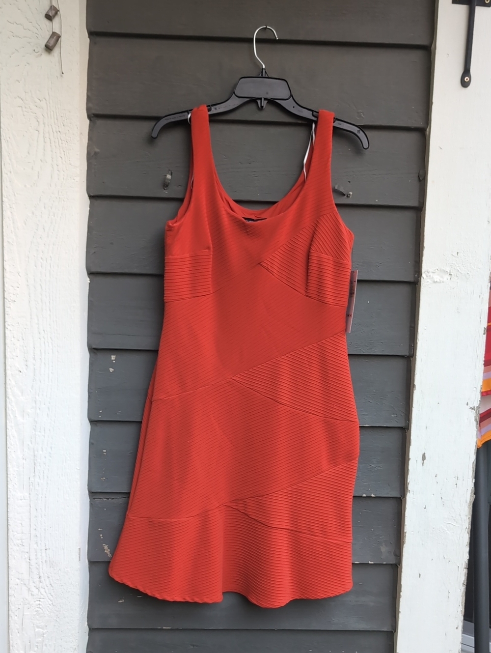 Cheeta B Sleeveless Ribbed Red-Orange Women’s Dress Size 10 New With Tags